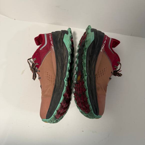 Altra Women's Olympus 5 Trail Running Shoes Sneakers Pink Green 9.5 Vibram - Picture 3 of 8